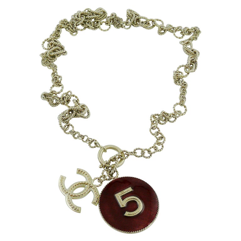 Chanel Number 5 Disc and CC Pendant Necklace at 1stDibs | chanel 5 necklace,  chanel no 5 necklace, chanel no 5 pendant