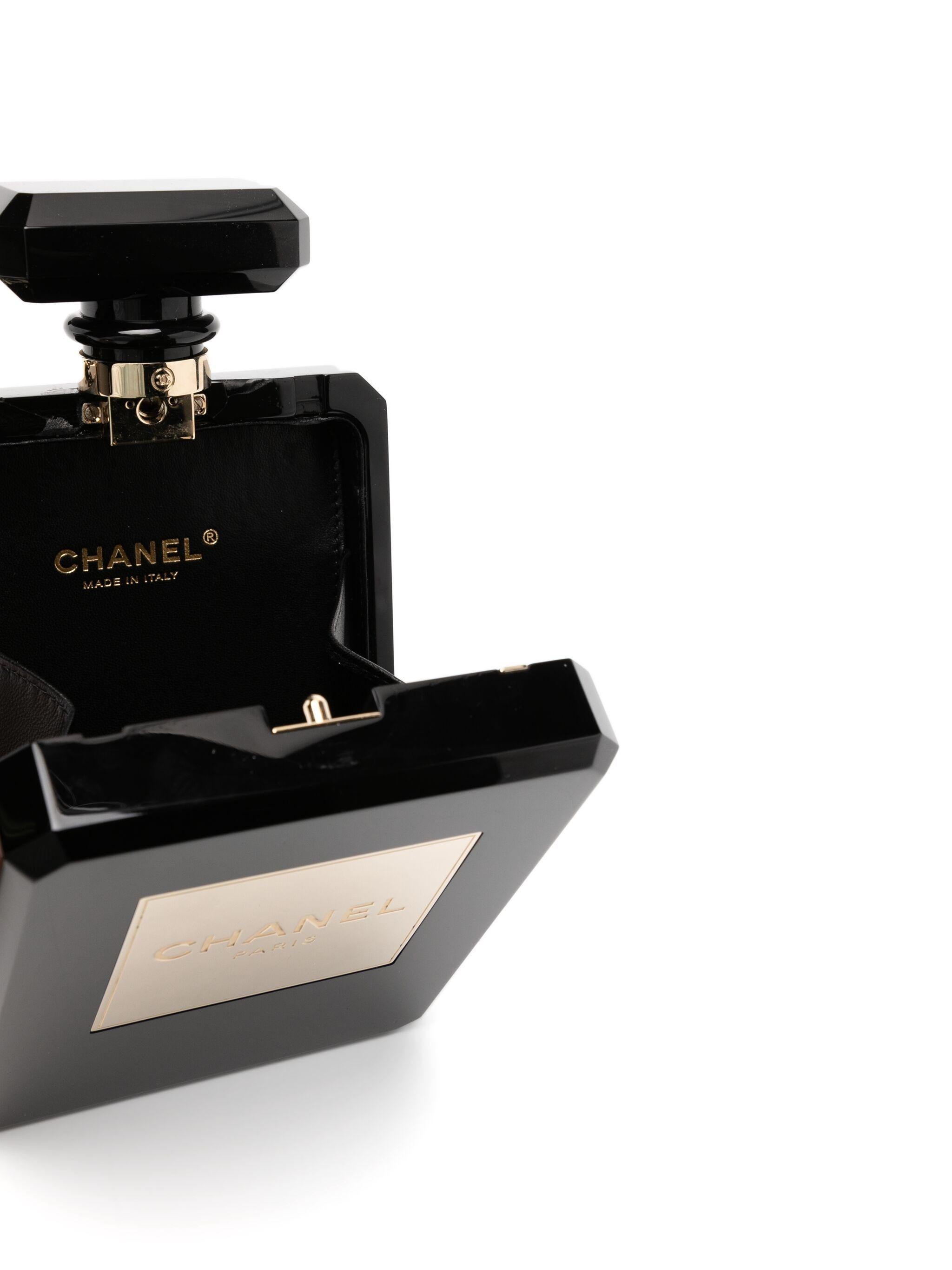 Chanel Number 5 Perfume Bottle Plexi Enamel Evening Crossbody Bag Minaudière 1