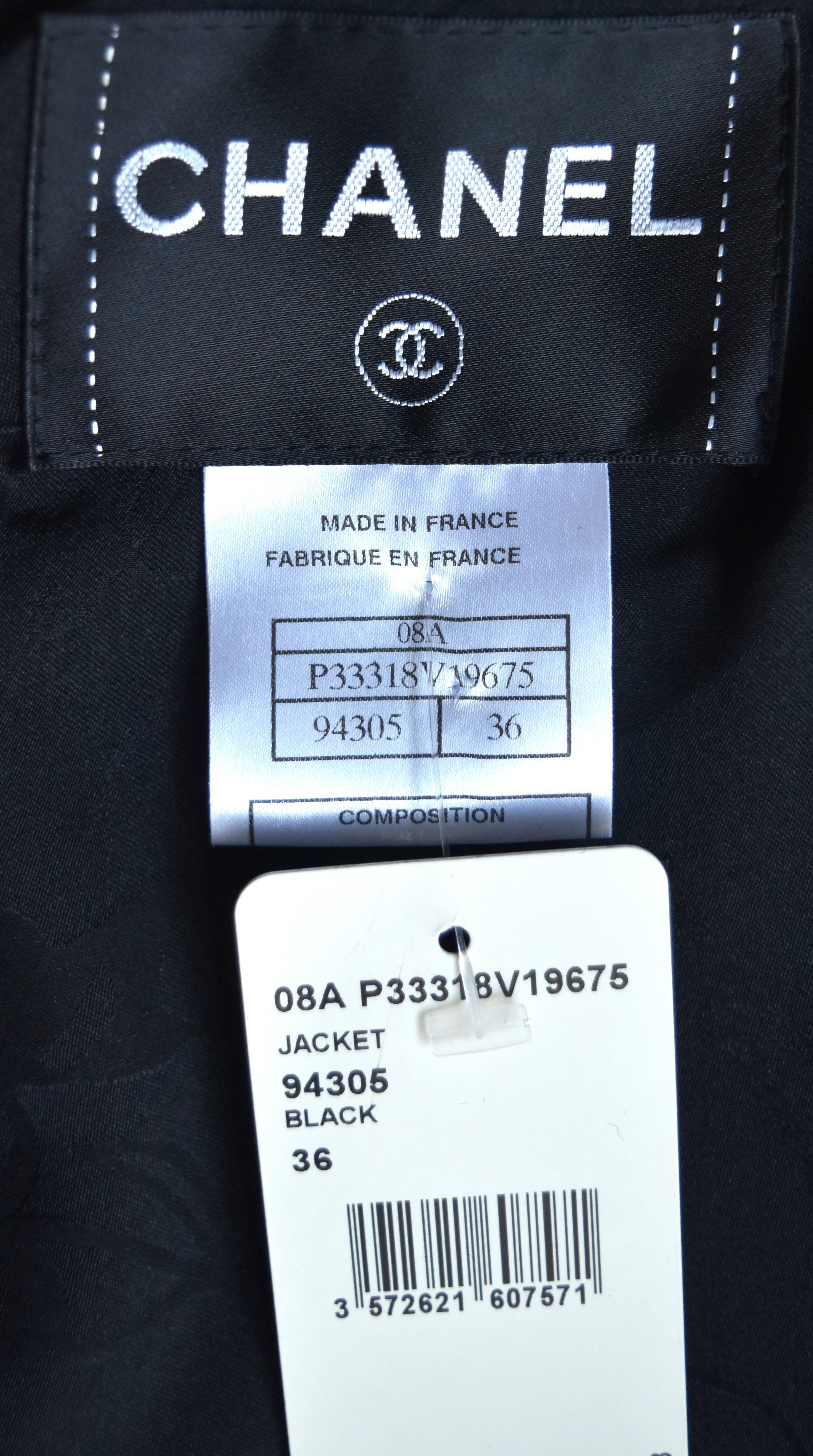Chanel NEU 08A Herbst 2008 verzierte Laufstegjacke mit Reißverschluss Damen im Angebot
