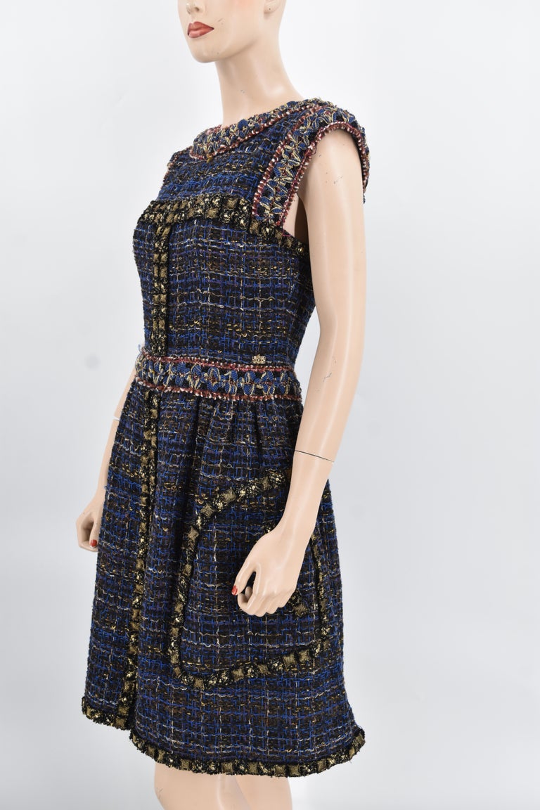 Chanel NWT 11A Fall 2011 Tweed Dress with CC logo 36 Rare