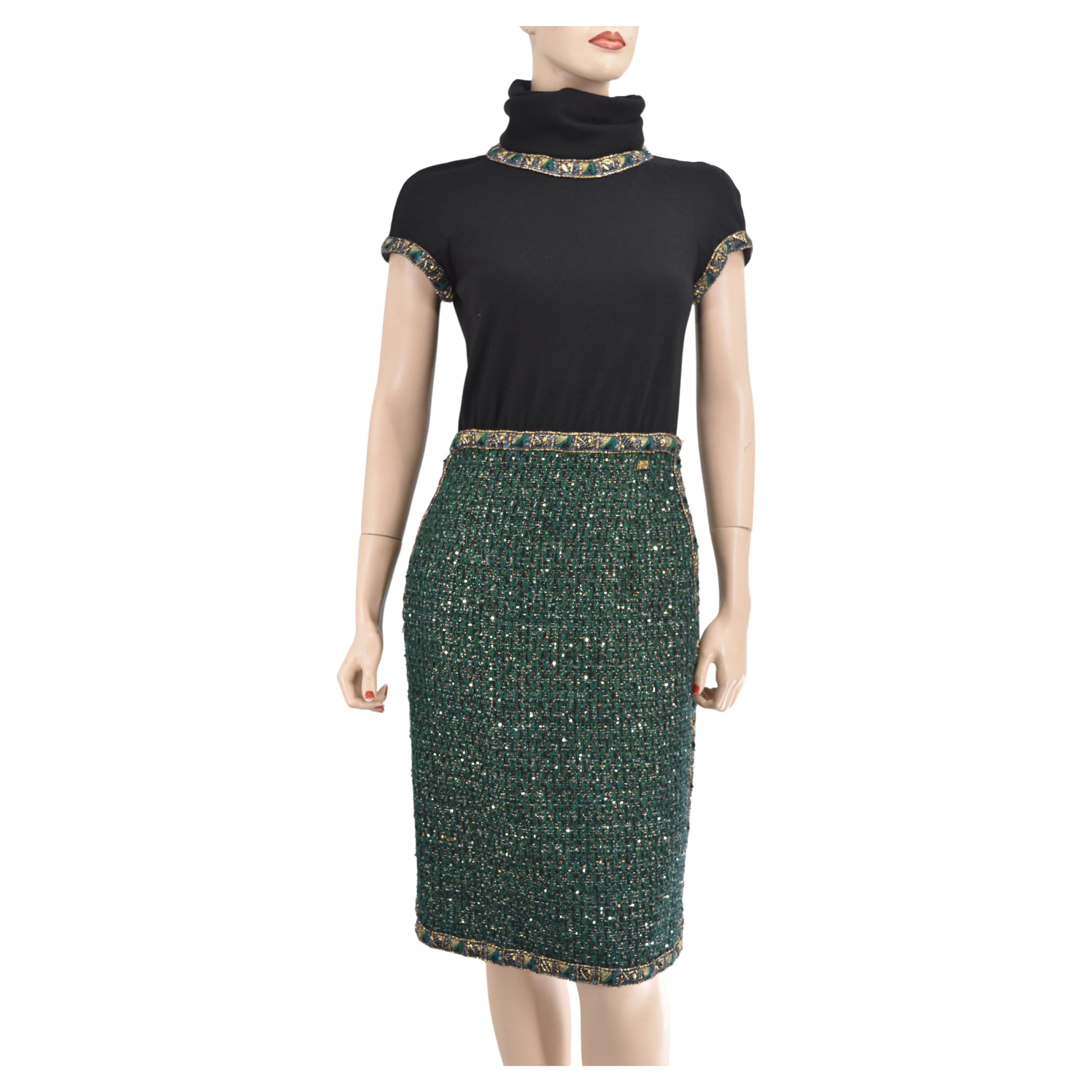 Chanel NWT 11A Fall 2011 Tweed Runway Dress 42 New For Sale