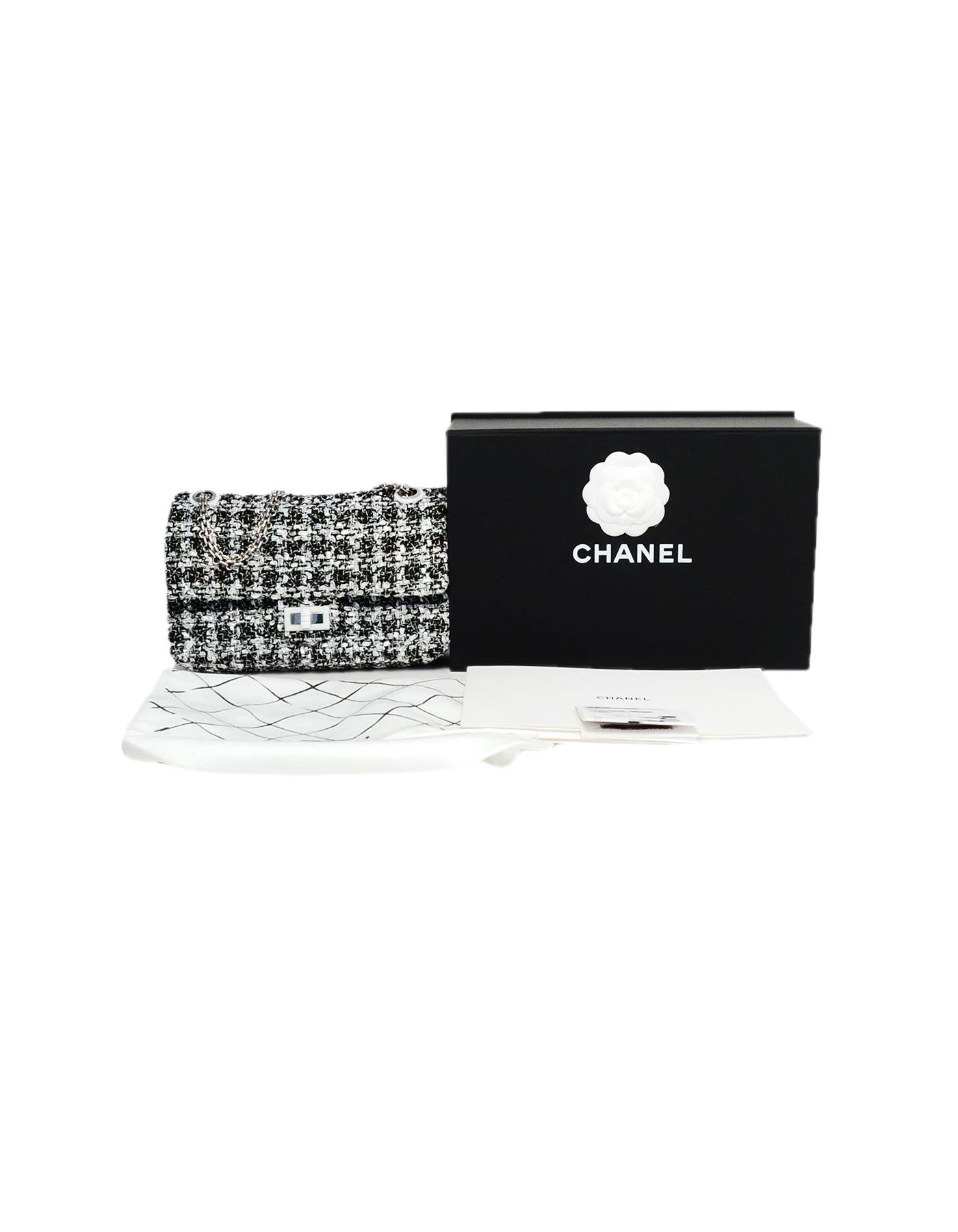 Chanel NWT 2019 Black/White Tweed 2.55 Reissue Flap Bag rt $4, 400 3