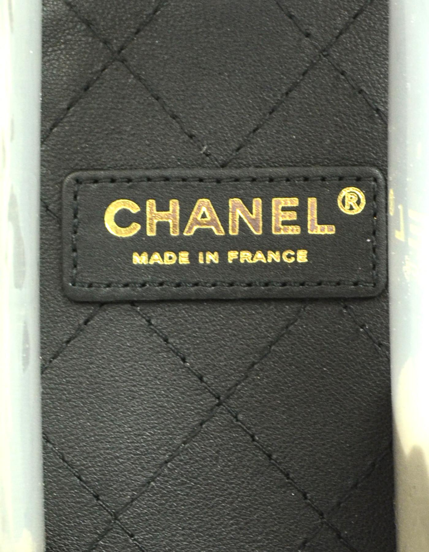 Women's Chanel NWT 2019 PVC/ Black Lambskin Medium Coco Sand Flap Bag