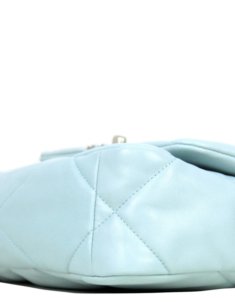 CONCERT POUCH 18.5 IN LIGHT BLUE LAMBSKIN