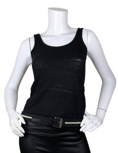 Chanel NWT Schwarzer Leder & Perlengürtel mit Grosgrain Größe 90 rt. $1.850