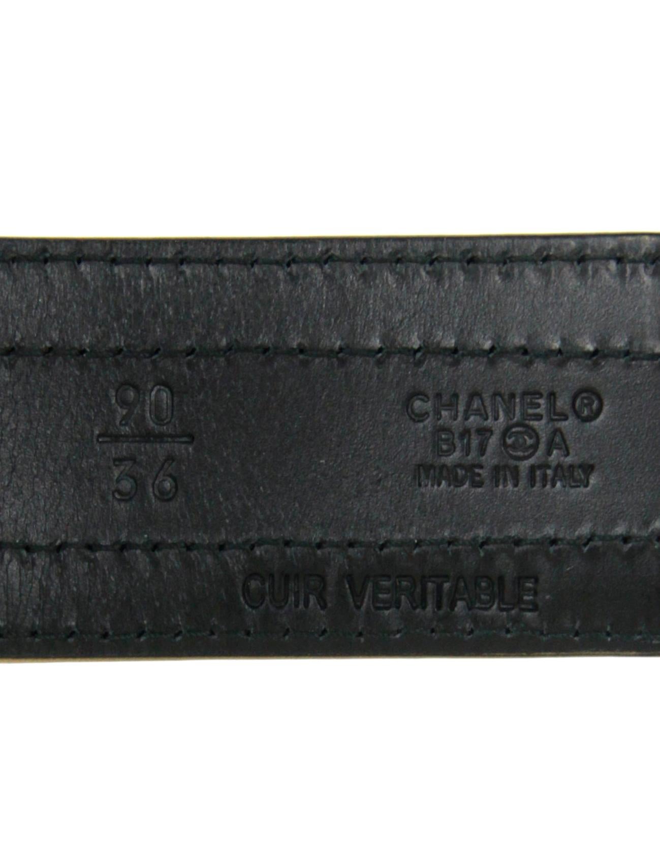 Chanel NWT Black Leather & Grosgrain Pearl Belt sz 90 rt. $1, 850 1