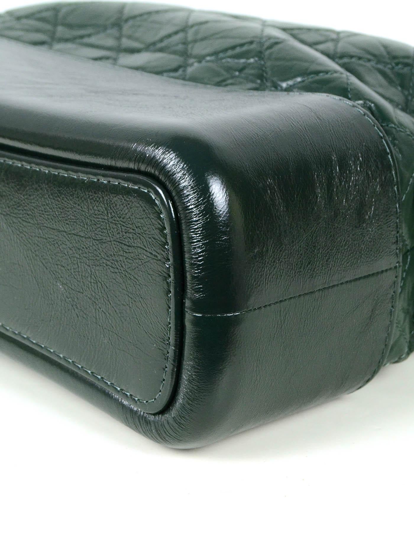 Black Chanel NWT Dark Green Distressed Quilted Medium Gabrielle Bag
