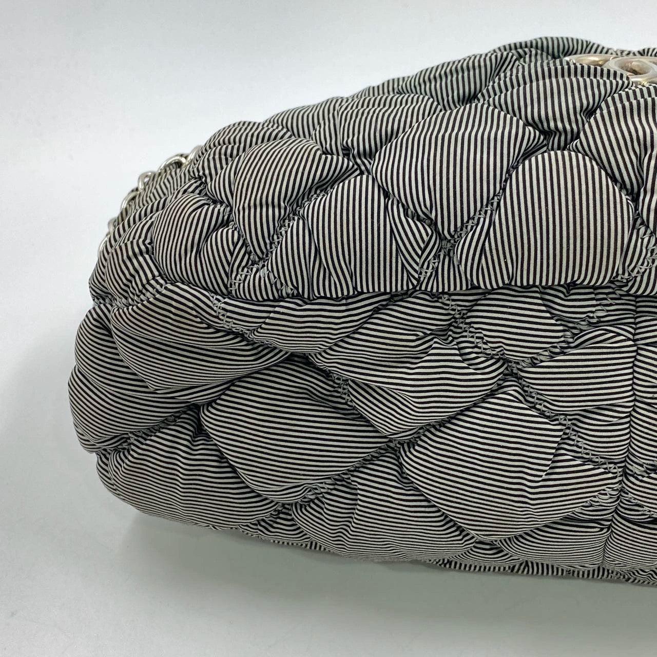 Chanel Nylon Bubble Striped Quilt Accordion Flap Bag Blue, 2009-2010 14