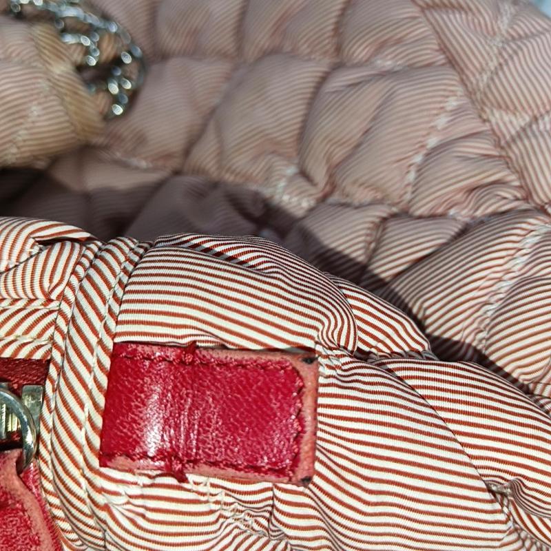 Chanel Nylon Bubble Striped Quilt Accordion Flap Bag Pink, 2009-2010 6