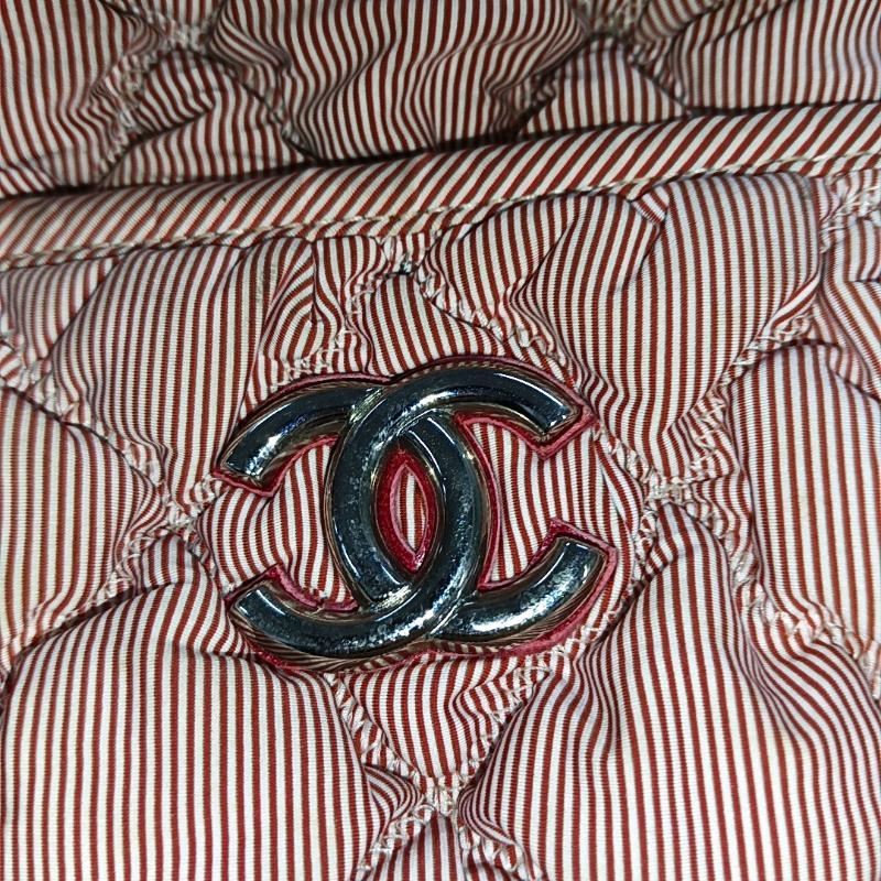 Chanel Nylon Bubble Striped Quilt Accordion Flap Bag Pink, 2009-2010 1