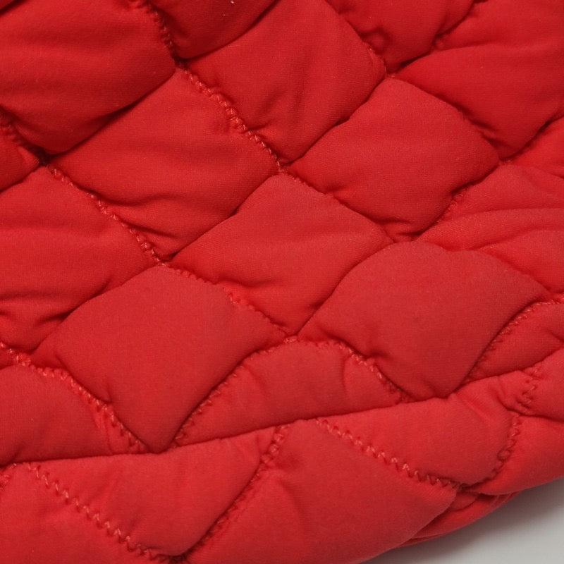 Chanel Nylon Bubble Striped Quilt Accordion Flap Bag Red 5