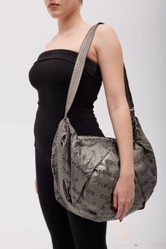 Chanel Nylon Coco Silber Unlimited Umhängetasche Groß