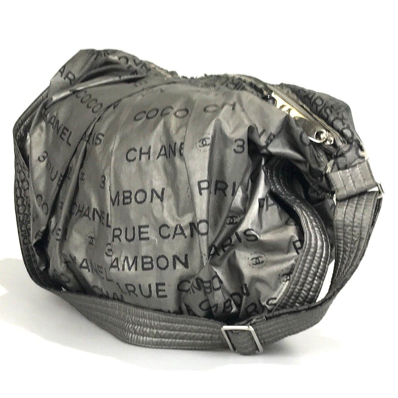 Chanel Nylon Coco Silver Unlimited Shoulder Bag Large For Sale 1