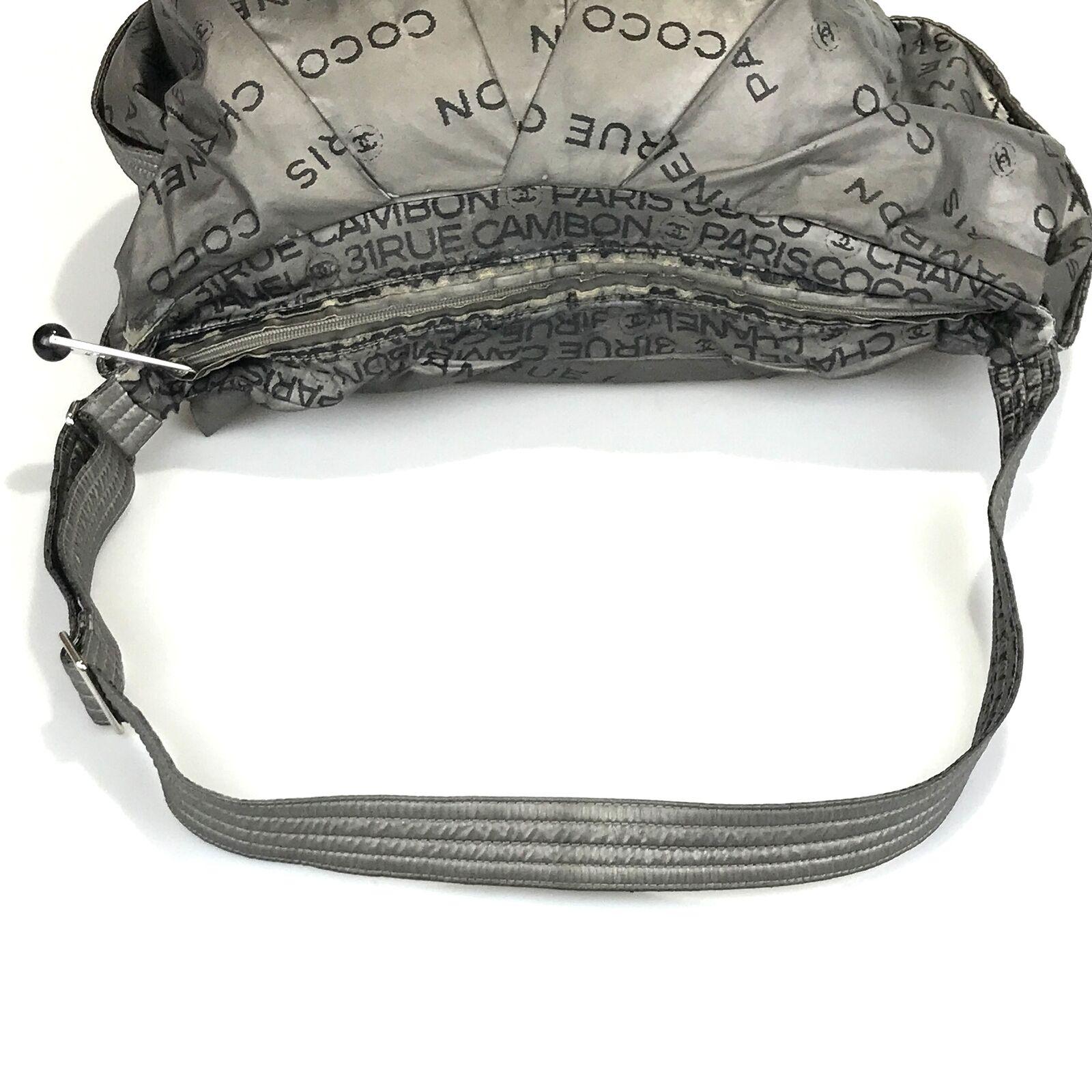 Chanel Nylon Coco Silver Unlimited Shoulder Bag Large For Sale 2
