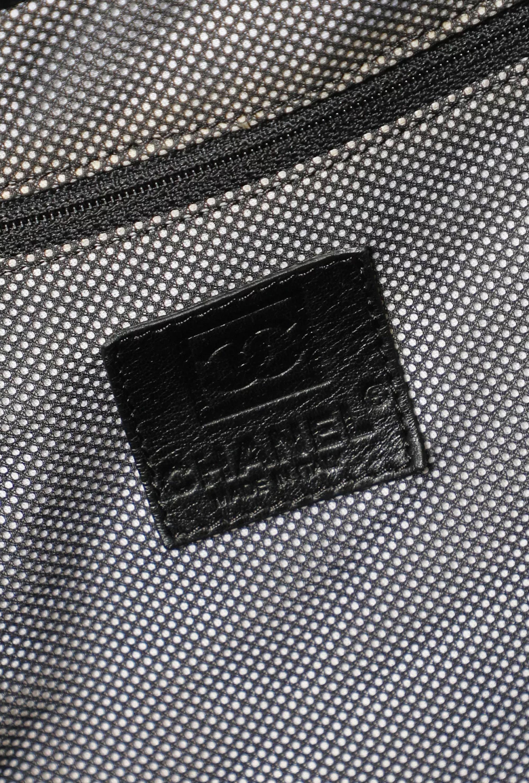 Women's or Men's Chanel 2008 Nylon Microfiber Large CC Logo Gym Travel Sport Bag For Sale