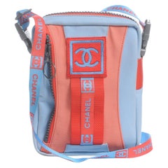 CHANEL Nylon Sport Crossbody Blue Red 2002 Sports Collection Unisex $2000 