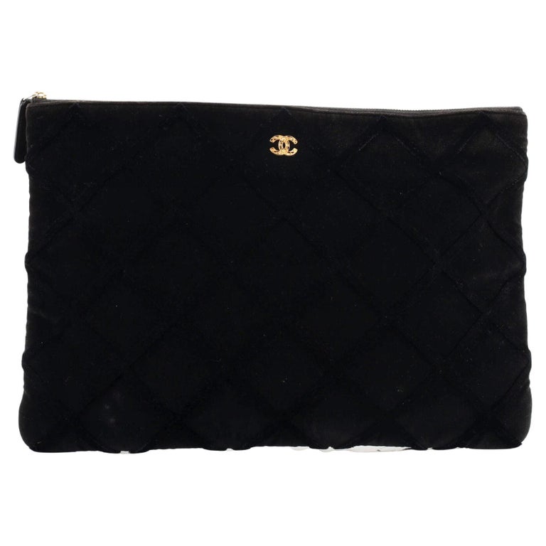 Chanel O Case Clutch 3D Quilted Velvet Large at 1stDibs