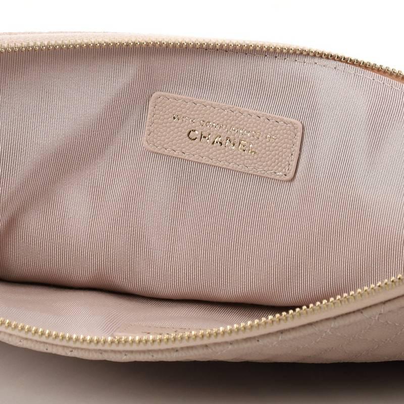 Chanel O Case Clutch Chevron Caviar Large In Good Condition In NY, NY