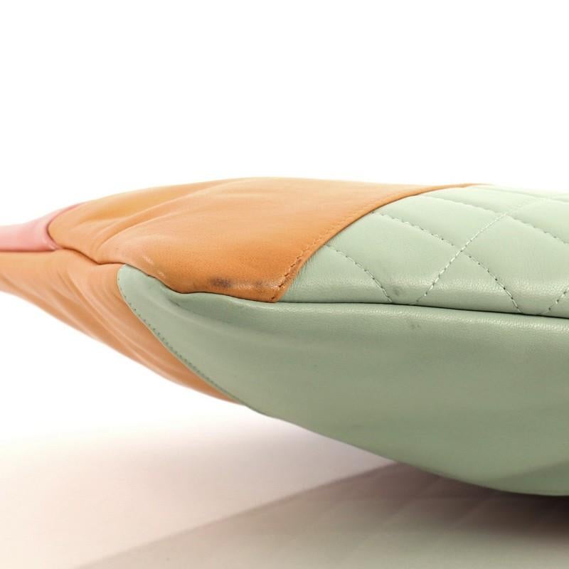 Chanel O Case Clutch Colorblock Quilted Leather Large 1