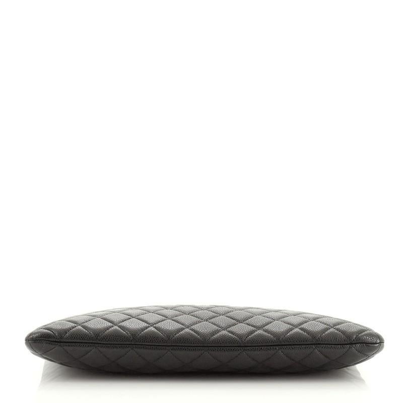 Chanel O Case Clutch Quilted Caviar Large In Good Condition In NY, NY
