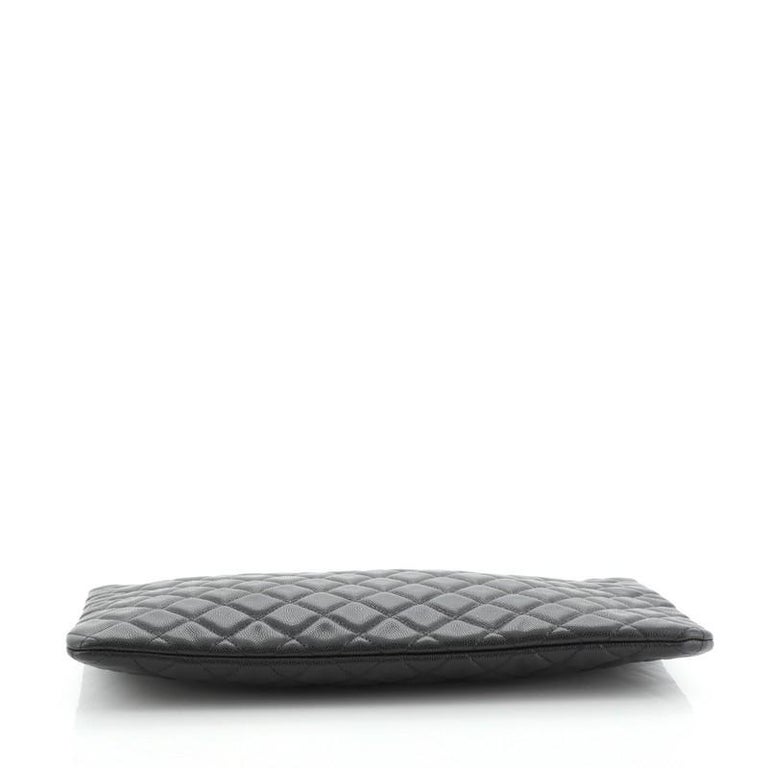 Chanel O Case Clutch Quilted Caviar Large at 1stDibs