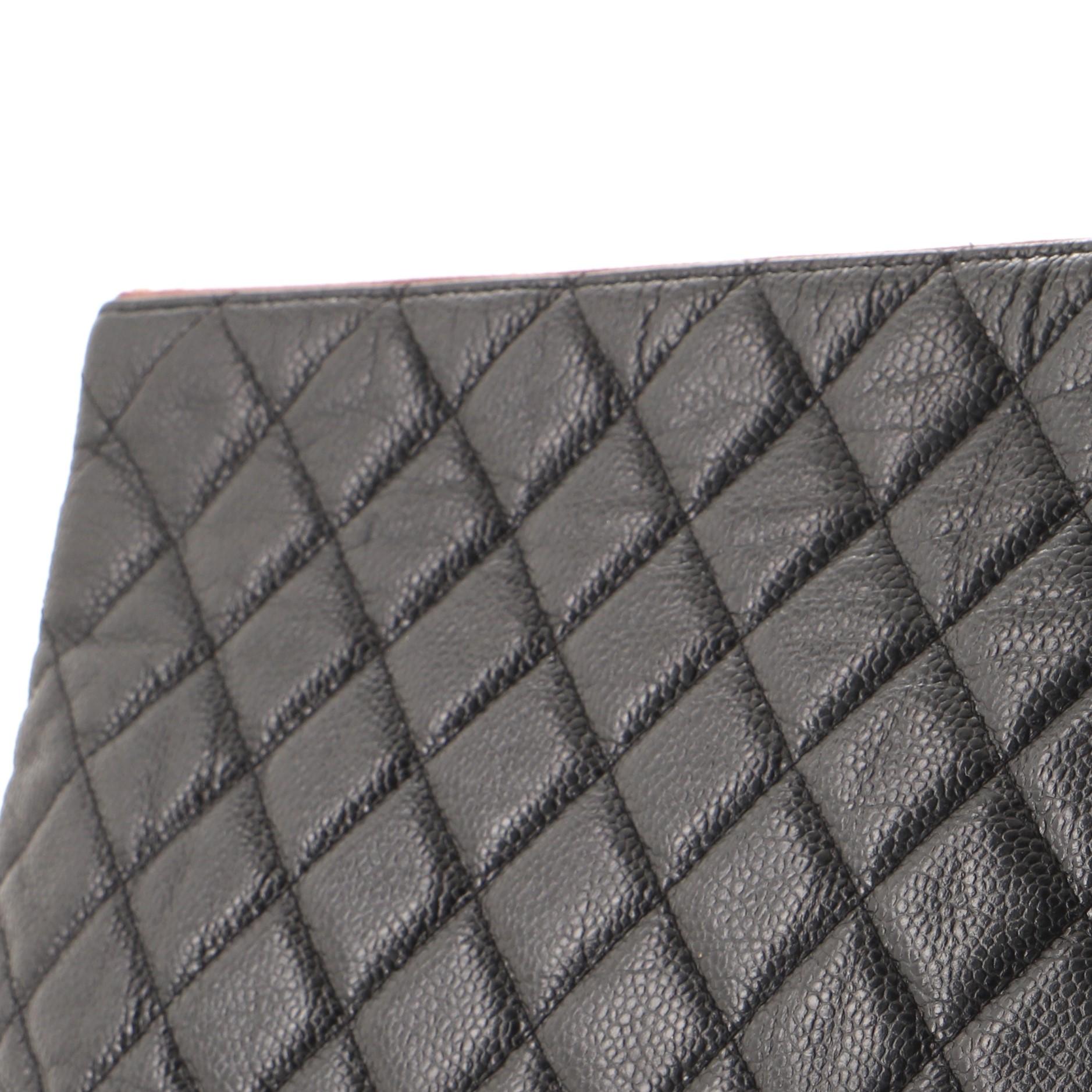 Chanel O Case Clutch Quilted Caviar Large 1