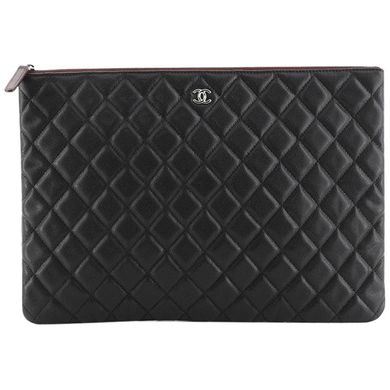 Chanel O Case Clutch Quilted Patent Large - ShopStyle