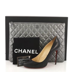 Chanel O Case Clutch Quilted Lambskin Large
