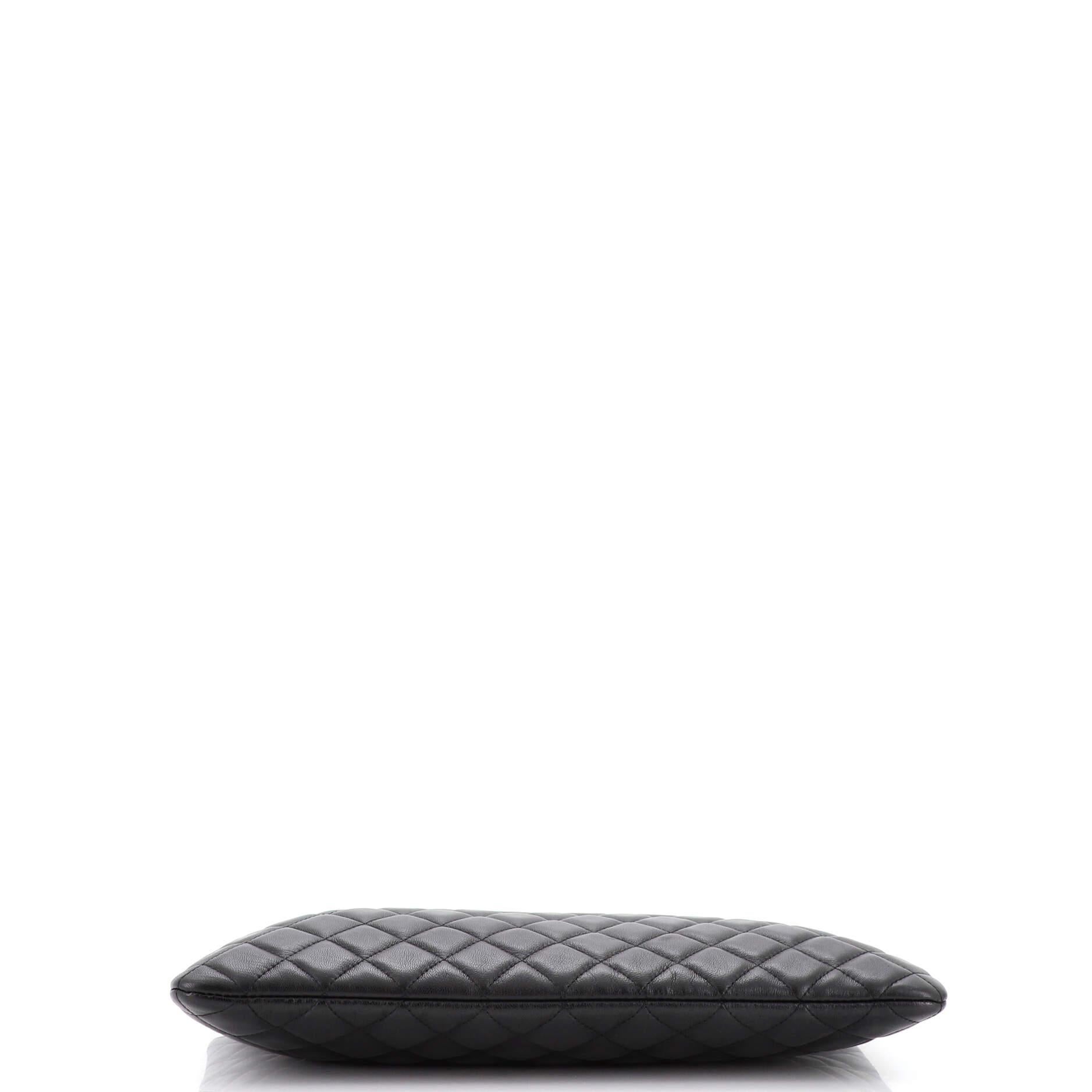 Chanel O Case Clutch Quilted Lambskin Large 1