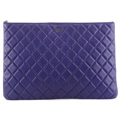 Chanel O Case Clutch Quilted Lambskin Large
