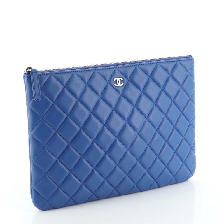 Chanel O Case Clutch Quilted Lambskin Medium at 1stDibs