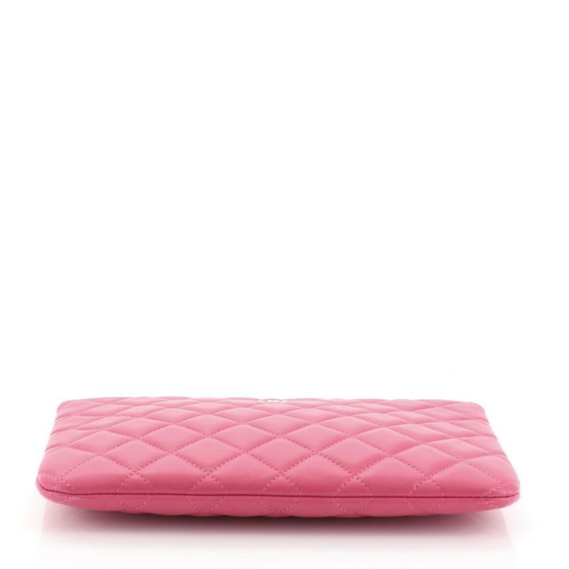 Chanel O Case Clutch Quilted Lambskin Small  In Good Condition In NY, NY