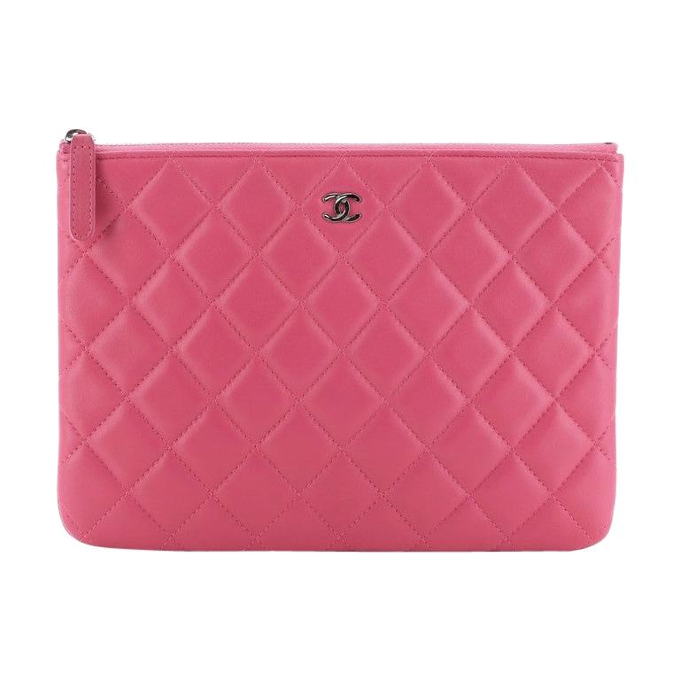 Chanel O Case Clutch Quilted Lambskin Small 