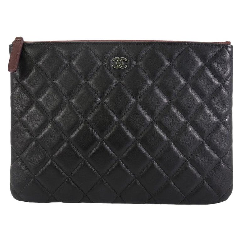 Chanel O Case Clutch Quilted Lambskin Small at 1stDibs