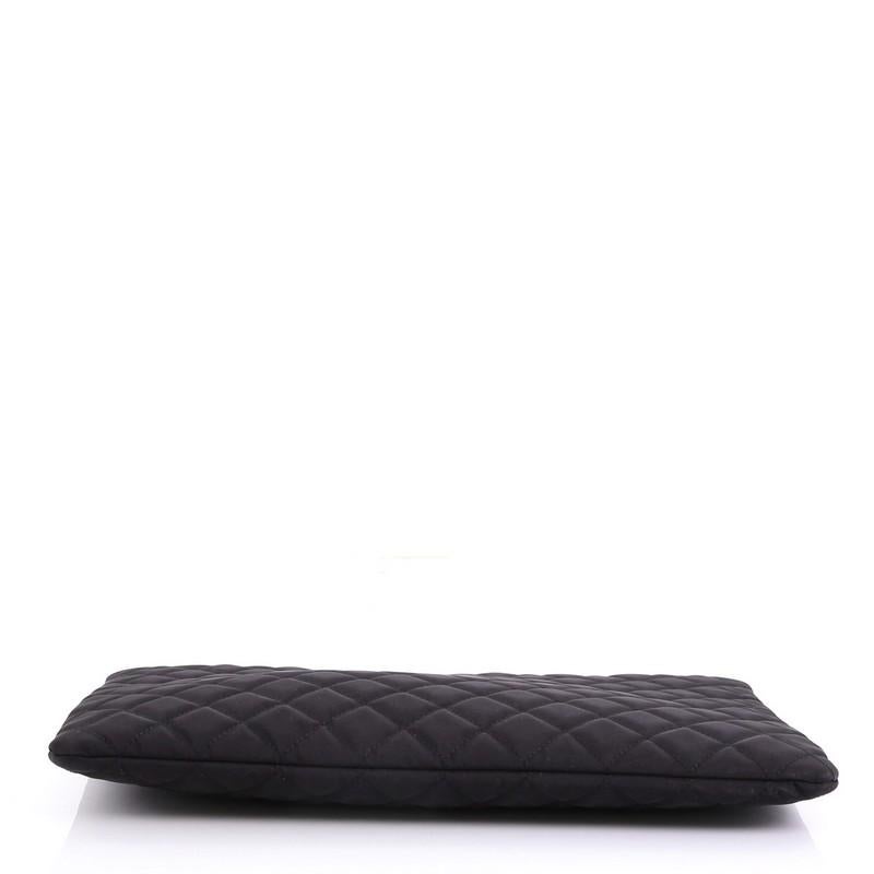 Women's or Men's Chanel O Case Clutch Quilted Nylon Large