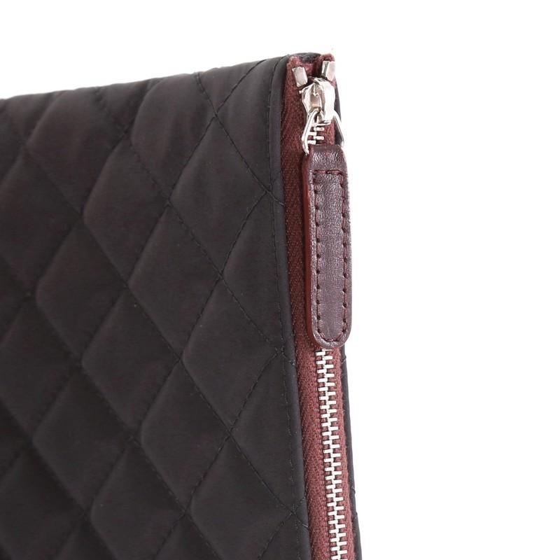 Chanel O Case Clutch Quilted Nylon Large 2