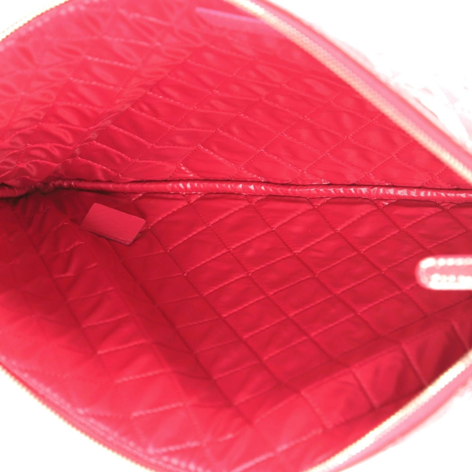 Chanel O Case Clutch Quilted Patent Large 1