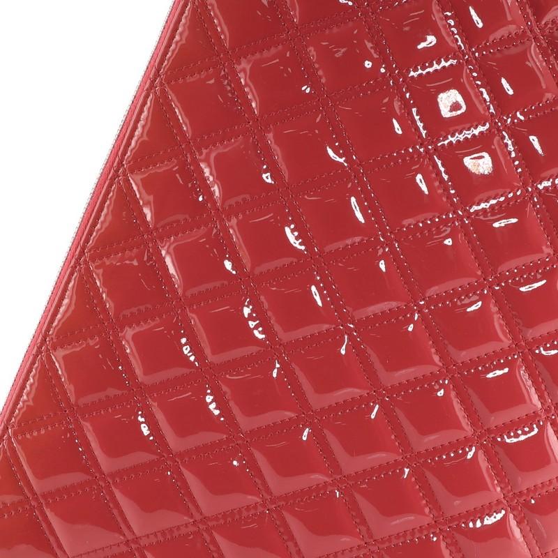  Chanel O Case Clutch Quilted Patent Large 1