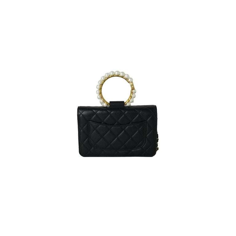 Chanel O Mini Bag Lambskin Imitation Pearls and Gold-Tone Metal