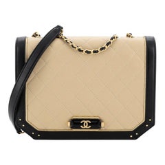 Chanel Octagon CC Clasp Flap Bag Quilted Lambskin Small