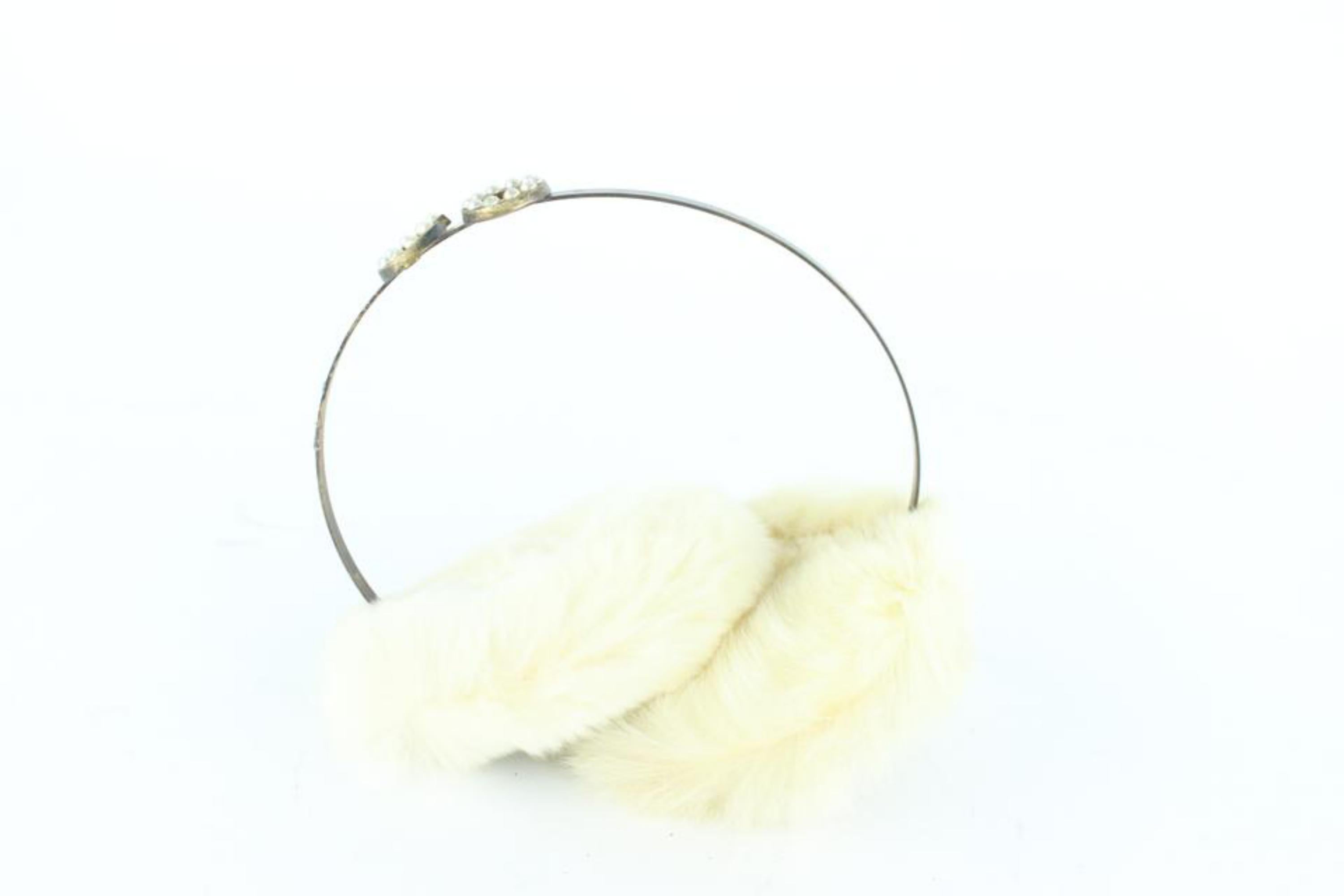 Chanel Off-white 01a Lapin Rabbit Fur Coco Ear Muff 2cz0130 Hat For Sale 1