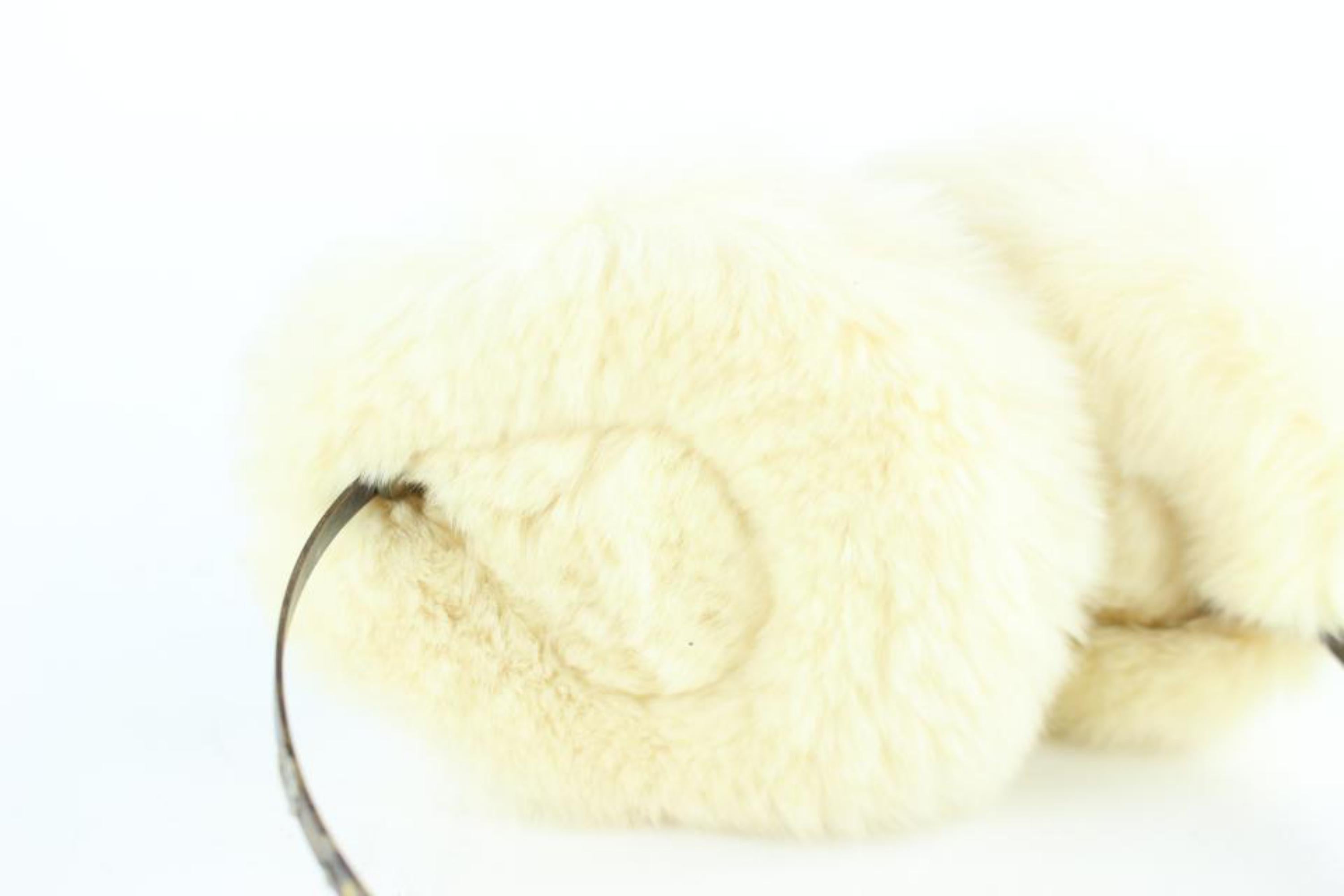 Chanel Off-white 01a Lapin Rabbit Fur Coco Ear Muff 2cz0130 Hat For Sale 3