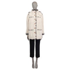 CHANEL off-white 2019 COCO NEIGE SHEARLING DUFFLE Coat Jacket 38 S