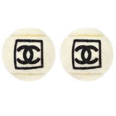 Chanel Off White Black CC Logo Sports Game Novelty Tennis Ball - A Pair (2)