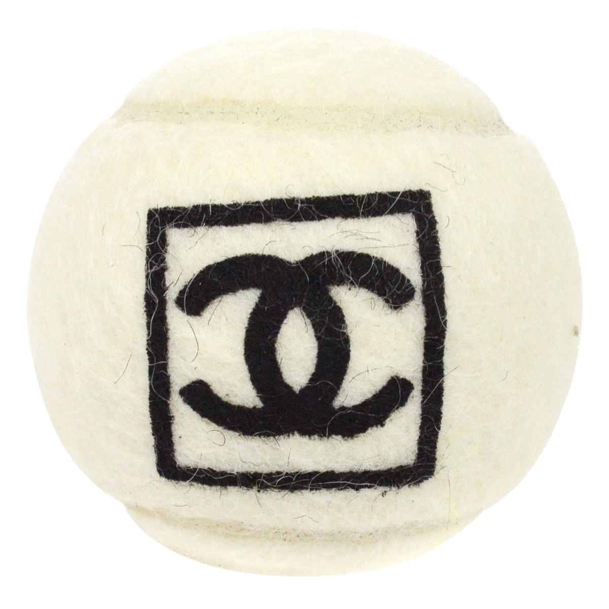 Chanel Off White Black CC Logo Sports Game Novelty Tennis Ball
