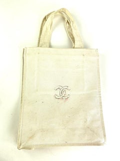 Chanel Off-White CC Logo Shopper Tote 862125