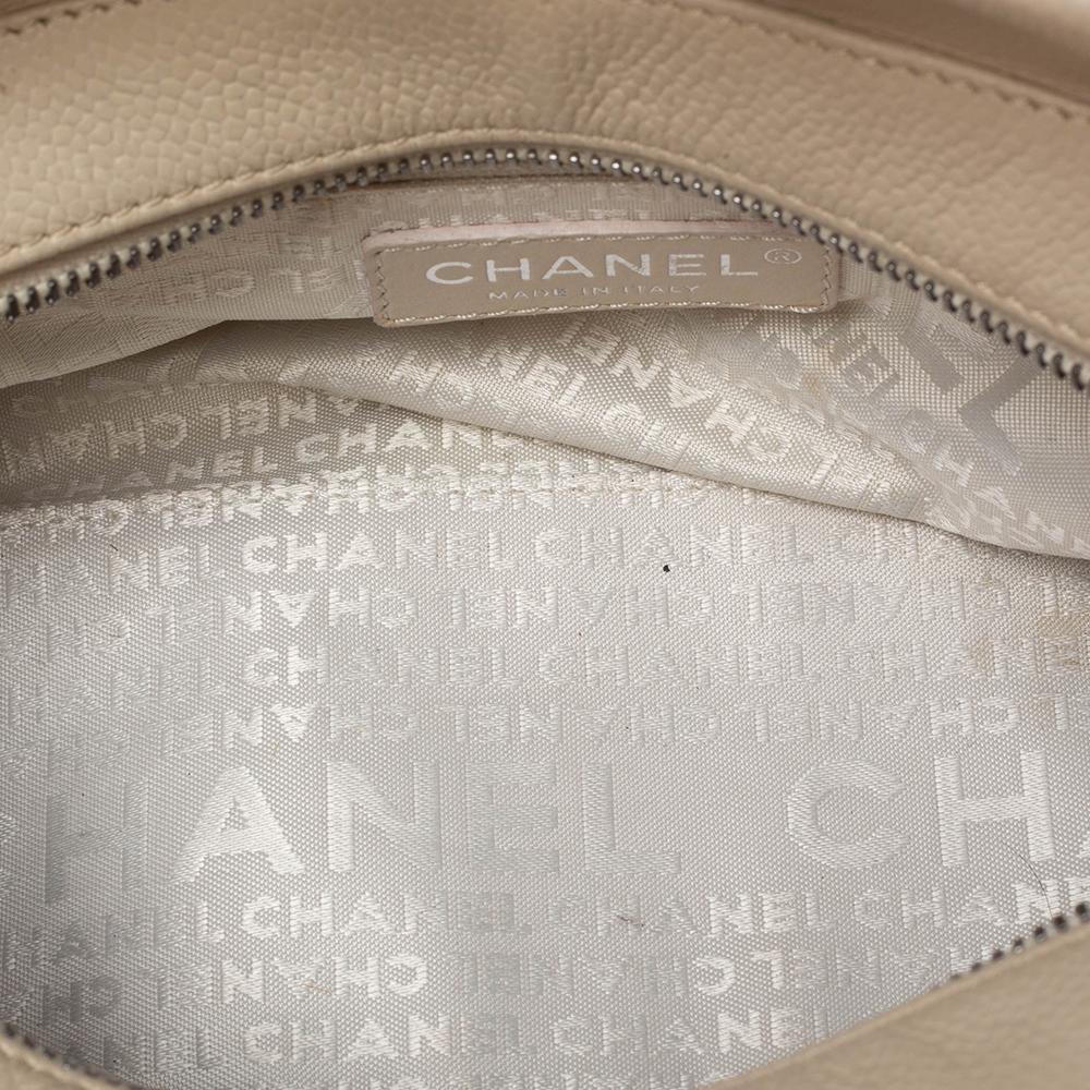 Chanel Off White Choco Bar Quilted Leather Logo Satchel 7