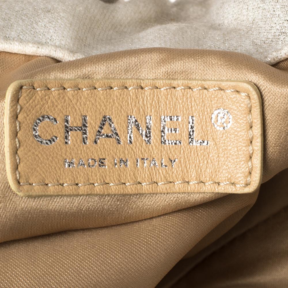 Chanel Off-White Jersey Melrose Cabas Shoulder Bag 2