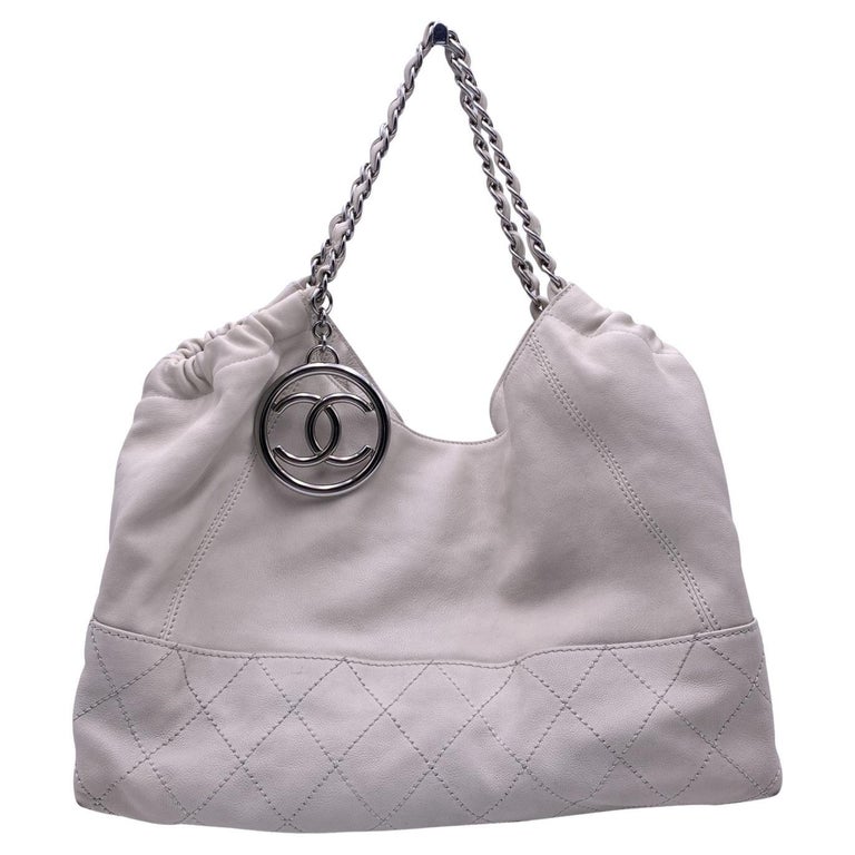 Chanel Off White Leather Coco Cabas Hobo Tote Shoulder Bag For Sale at  1stDibs
