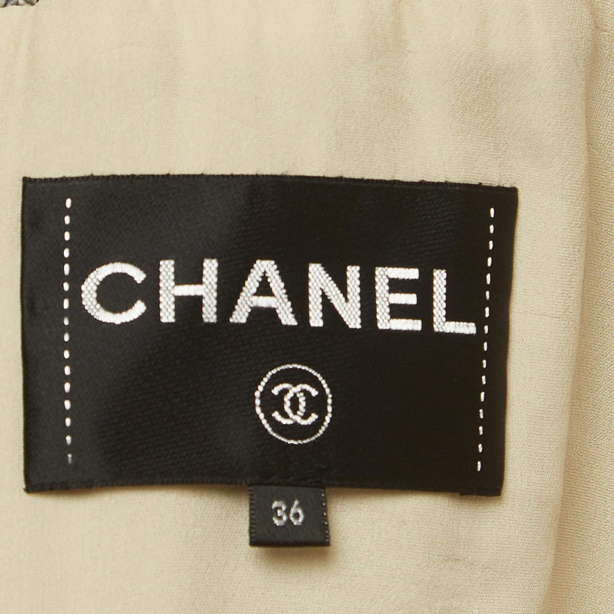 Women's Chanel Off-White Logo Woven Shearling Zipper Jacket S For Sale